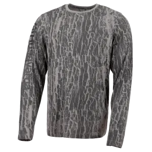 Triko s dlouhým rukávem Bark Camo, šedo-černé 